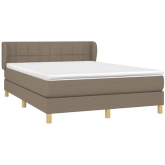 vidaXL Vidaxl - Cama Box Spring Con Colch&oacute;n Tela Gris Taupe 140x190 Cm