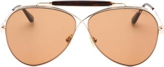 Tom Ford Holden bruine lens glanzende roségouden zonnebril