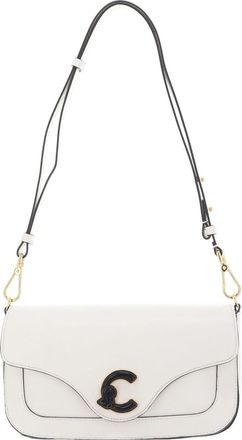 Coccinelle Leather cross body bag shoulder bag C-Me Calf & Marb Handbag Pearl creme-white