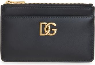 Dolce & Gabbana DG Logo Leather Coin Purse in 80999 Nero at Nordstrom