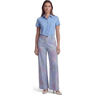 Lords of Harlech Grain Paisley Womens Wool Wide-leg Pant in Grain Paisley Teal at Nordstrom, Size 10