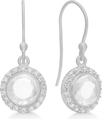 Frk. Lisberg Accessoires, Dames, Grijs, ONE Size, Daisy Oorbellen Heldere Kwarts Zilver