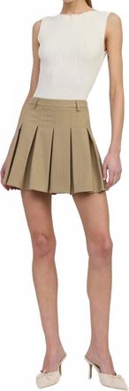 En Saison Arden Mini Skirt In Taupe Ecru