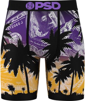 PSD Mens Poly Blend Underwear - 7 Inch Standard-Length Boxer Brief Singles, Soft & Breathable Underwear Men, Comfortable Fit, Benji Sunrise, M