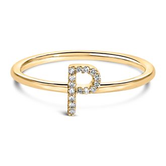House of Brilliance 10K Gold Diamond Accent Initial A-Z Ring