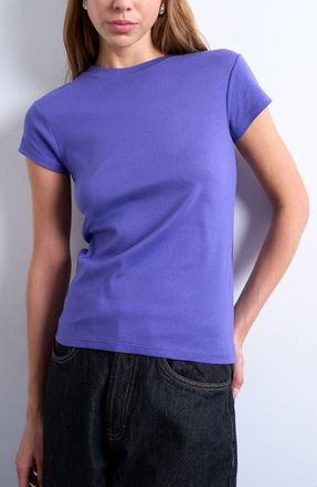 Topshop Everyday Cotton T-Shirt in Purple at Nordstrom, Size X-Small