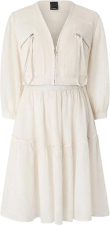 Pinko Frank Abito Voile Cotone - Dames - Korte kleedjes - Wit - XS - Katoen - Kleedjes