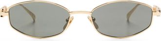 Gucci geometric-frame sunglasses - unisex - Metal - 55 - Gold
