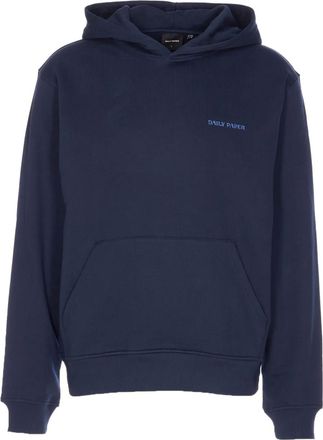 Daily Paper Clothing Felpa Candle Label con cappuccio e tasca a marsupio - Blu