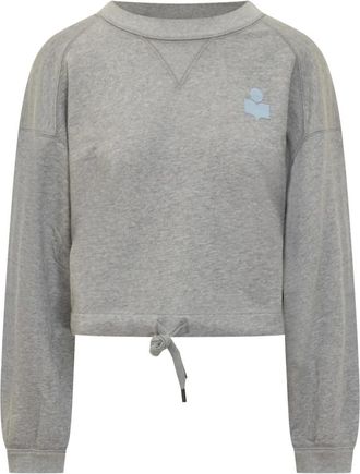 Isabel Marant Hoodies & sweatvesten, Dames, Grijs, S, Katoen, Margo Cropped Sweatshirt