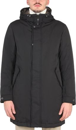 Moorer Black Solid Hood Jacket