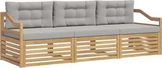 vidaXL Conjunto De Sof&aacute;s De Exterior 3 Uds. Blanco Y Gris Claro Vidaxl