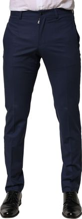 Dolce & Gabbana Dark Blue Wool Dress Formal Mens Pants