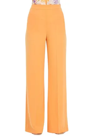 Patrizia Pepe Wide-Leg Stretch Trousers in Vibrant Orange