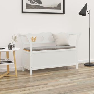 vidaXL Vidaxl - Banco Madera Maciza Abeto Blanco 107x45x75,5 Cm
