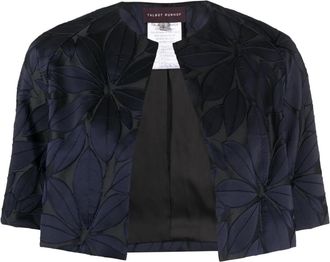 Talbot Runhof Giacca crop con ricamo - Blu