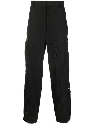 Givenchy multiple zip-pockets poplin trousers - Black