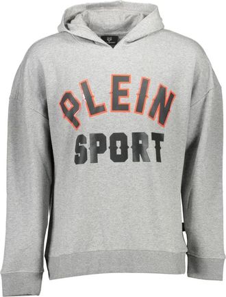 Plein Sport Hoodie met print en contrastdetails - Heren - Sportshirts - Grijs - XL - Fitness