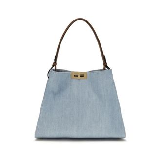 Fendi Way Medium Hobo Bag - Dames - Tassen - Blauw - Maat: ONE Size Denim