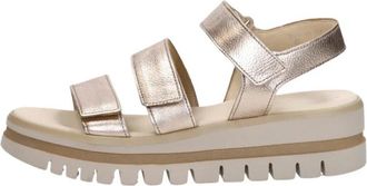 Gabor Platte Sandalen - Dames - Sandalen - Beige - 37 EU - Leer - Schoenen