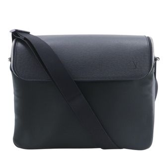 Louis Vuitton Ardoise Black Taiga Leather Nylon Canvas Shoulder Bag (Pre-Owned)