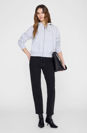 Anine Bing Casper Zip Up Sweatshirt in Grey Melange at Nordstrom, Size X-Small
