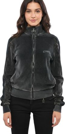 Diesel Grey Embellished Mock Collar Sweatshirt