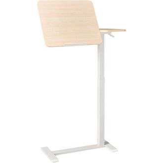 Beliani Manual Adjustable Laptop Stand SCHOLA Light Brown/ White 70 cm 40 cm