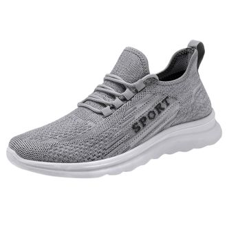 Generic Mens Gym Trainers, Running Shoes Fly Woven Mesh Sports Shoe Lightweight Walking Trainer Breathable and Comfortable Outdoor Shoes Lace Up Trekking Shoe