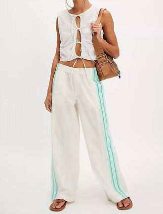 Free People Team Spirit Pull On Pants In Bleached Aqua Combo