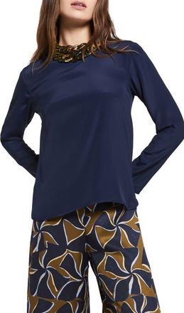 ottod'Ame Silk-Blend Blouse in Blue at Nordstrom, Size 46 It