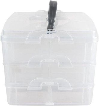 OEM Caja De Almacenamiento Con Asa Y Tapa - Caja Clasificadora Transparente Con 18 Compartimentos Para Cuentas, Joyas Y Piezas Peque&ntilde;as