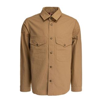 Manifattura Ceccarelli Overhemden, Heren, Bruin, S, Katoen, Country Shirt