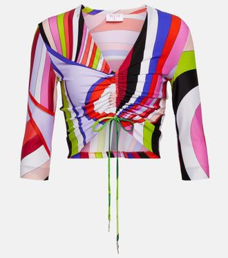 Pucci Iride gathered jersey crop top
