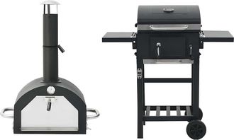 vidaXL Horno Para Pizza Y Barbacoa Al Aire Libre 3 En 1 Negro Vidaxl