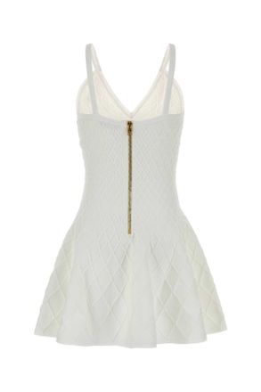 Balmain Womens White Knit Mini Dress 0fa Blanc Abiti