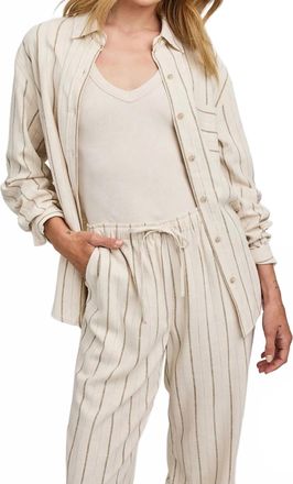 Gentle Fawn Portia Linen Button Down Shirt In Cream