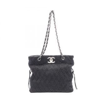 Chanel Black Leather Handbag Tote Bag (Pre-Owned)