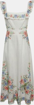 Zimmermann White Linen Cross Stitch Off Shoulder Dress