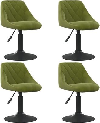 vidaXL Sillas de comedor giratorias 4 unidades terciopelo verde claro vidaXL