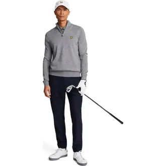 Lyle & Scott Golf Quarter Zip Merino Sweater in Mid Grey Marl at Nordstrom, Size Xx-Large