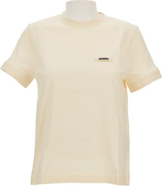 Jacquemus Short-Sleeved Cotton Jersey T-Shirt with Grosgrain Ribbon Detail