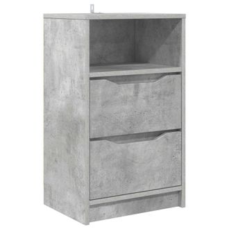 vidaXL Comodino Grigio Cemento 40 X 30 X 67 Cm Legno Ingegnerizzato Vidaxl