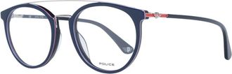 Police Blauwe Ronde Optische Monturen - Heren - Brillen - Blauw - ONE Size - Accessoires