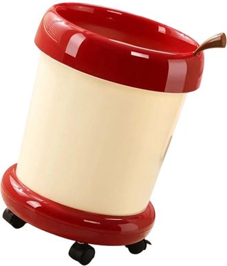 OEM Cubo De Basura Con Ruedas Que Ahorra Espacio - Rojo Tiene Ruedas