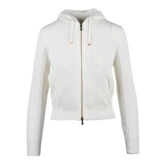 Eleventy Zip-throughs, female, White, Size: XS Felpa corta in maglia