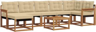 vidaXL Conjunto De Sof&aacute;s De Exterior 8 Uds. Natural Y Beige Vidaxl