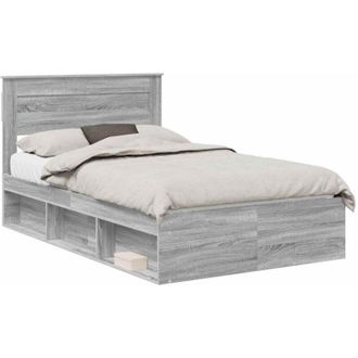 vidaXL Estructura De Cama Con Cabecera Gris Sonoma 120 X 190 Cm Vidaxl
