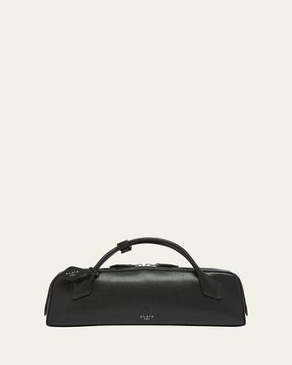 Alaia Le Teckel Top-Handle Bag in Grained Leather