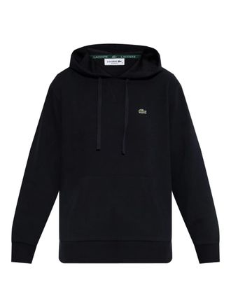 Lacoste logo-detail hoodie - women - Cotton/Polyester/Elastane - 38 - Blue